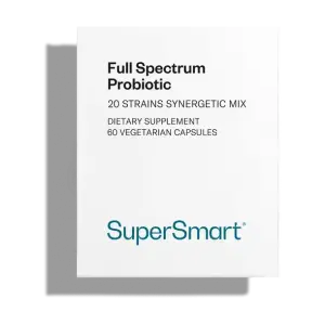 SuperSmart Full Spectrum Probiotic – 20 Strains Synergetic Mix Vegetarian Capsules