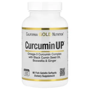 California Gold Nutrition CurcuminUP™ with Omega-3 Curcumin Complex, Black Cumin Seed Oil, Boswellia and Ginger, Fish Gelatin Softgels