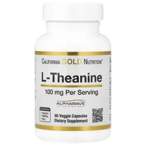 California Gold Nutrition L-Theanine, Featuring AlphaWave®, 100 mg, Veggie Capsules