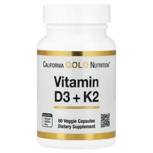 California Gold Nutrition Vitamin D3 + K2, Veggie Capsules