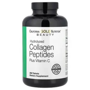 California Gold Nutrition Hydrolyzed Collagen Peptides, Type I & III, and Vitamin C, Tablets