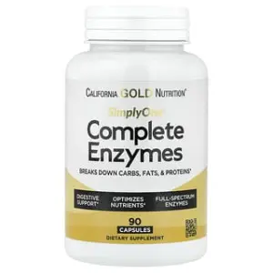 California Gold Nutrition SimplyOne®, Complete Enzymes with Betaine HCl, Ox Bile Extract, Full-Spectrum Enzymes, and Bromelain, Capsules