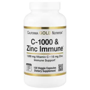 California Gold Nutrition C-1000 & Zinc Immune, Veggie Capsules