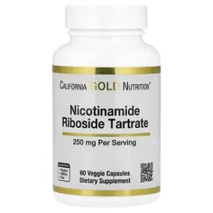 California Gold Nutrition Nicotinamide Riboside Tartrate (NR), 250 mg, Veggie Capsules