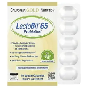 California Gold Nutrition LactoBif® 65 Probiotics, Veggie Capsules