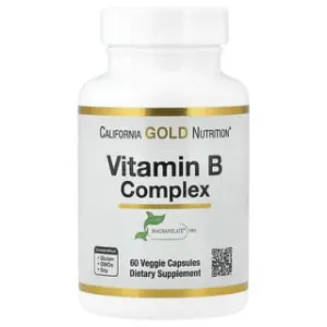 California Gold Nutrition Vitamin B Complex with Folate, Biotin, Pantothenic Acid, and Vitamin B6, Veggie Capsules