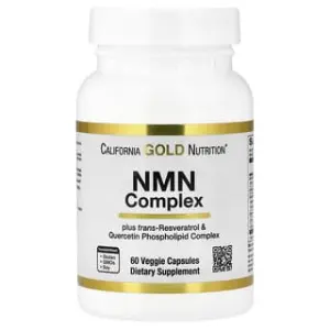 California Gold Nutrition NMN Complex with trans-Resveratrol, Quercetin Phytosome Complex, Apigenin, and Luteolin, Veggie Capsules