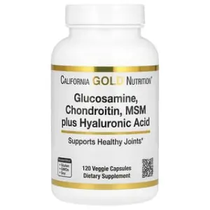 California Gold Nutrition Glucosamine, Chondroitin, MSM Plus Hyaluronic Acid, Veggie Caps
