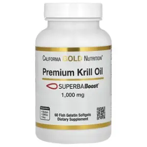 California Gold Nutrition Premium Krill Oil with SUPERBABoost, 1,000 mg, Fish Gelatin Softgels