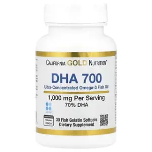 California Gold Nutrition DHA 700 Fish Oil, Ultra-Concentrated, 1,000 mg, Fish Gelatin Softgels